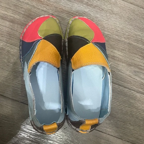 NWOT Patchwork Faux Leather‎ Comfort Loafers EU 36/ US Sz 6 - Picture 4 of 5